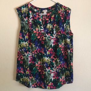 J Crew Floral Blouse/Dress Shirt